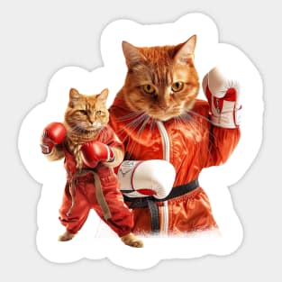 Boxing Cat Sticker